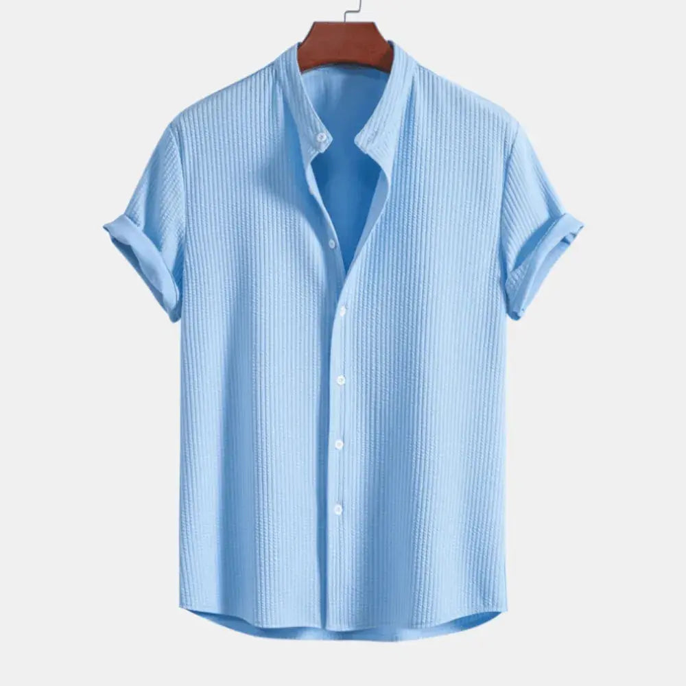 Sleek Ribbed Shirt for Effortless Style-MODAUTLET