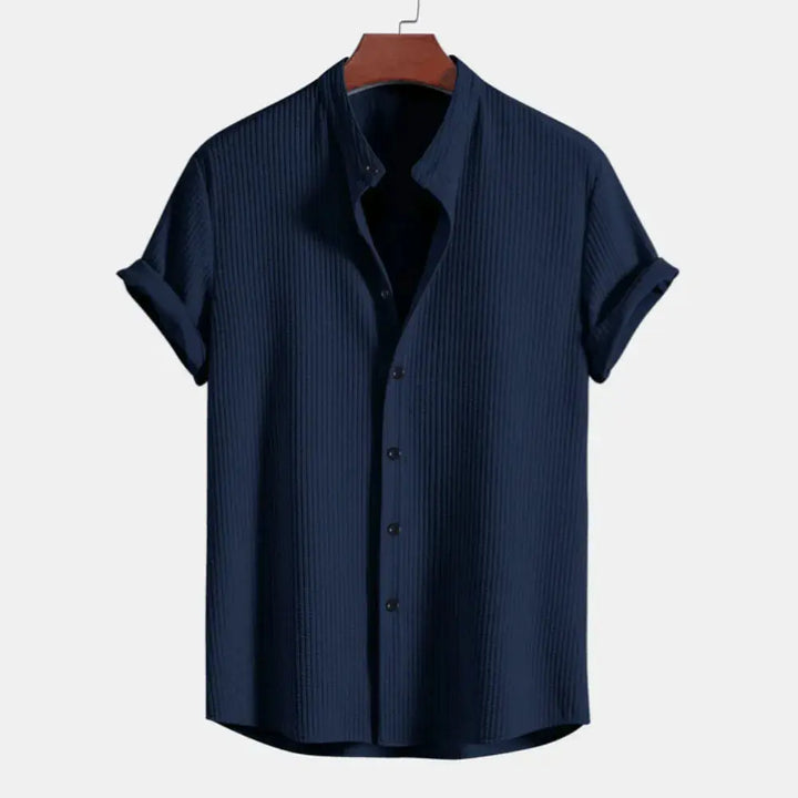 Sleek Ribbed Shirt for Effortless Style-MODAUTLET