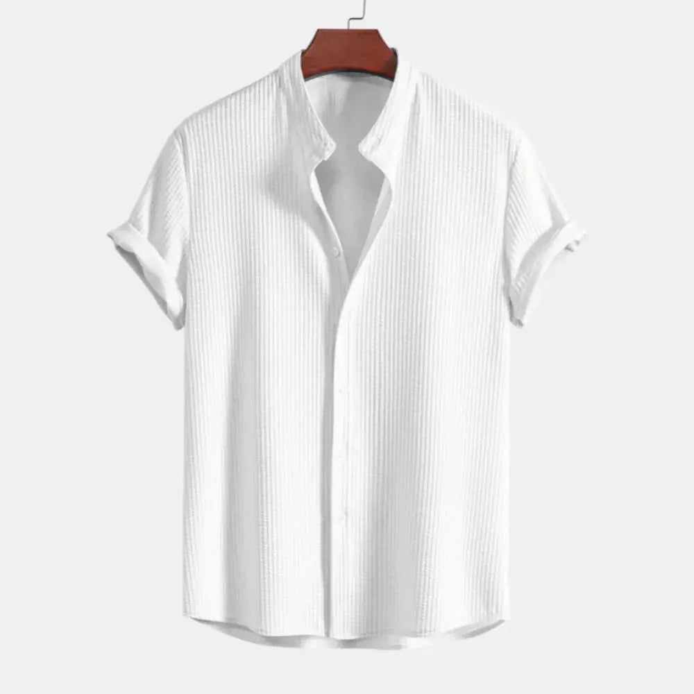 Sleek Ribbed Shirt for Effortless Style White