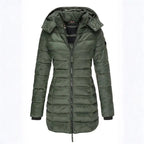 Longline Puffer Coat with Detachable Hood