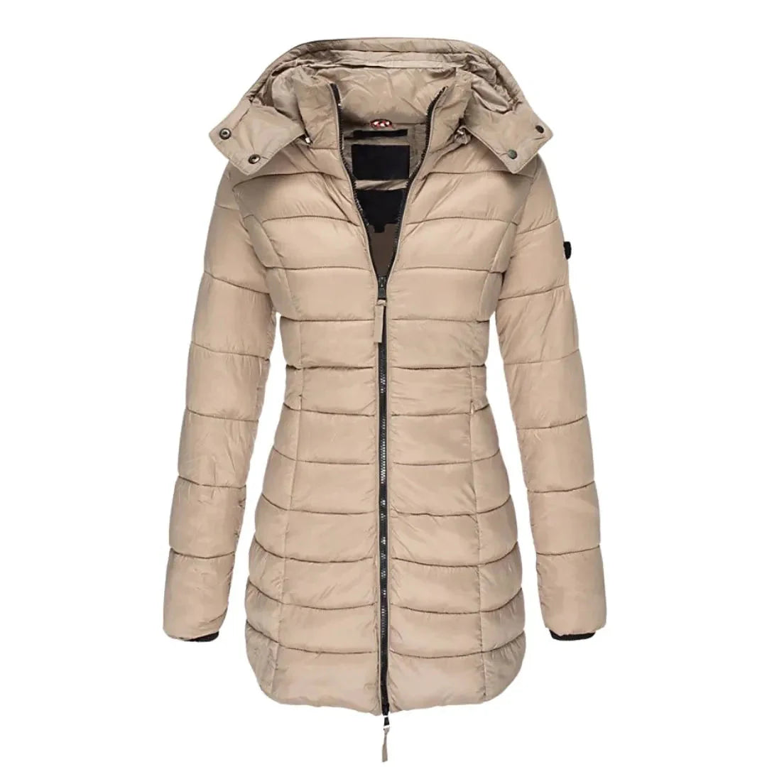 Longline Puffer Coat with Detachable Hood