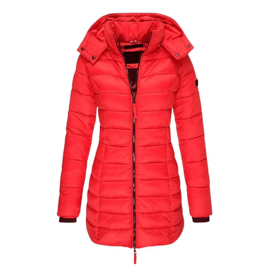 Longline Puffer Coat with Detachable Hood