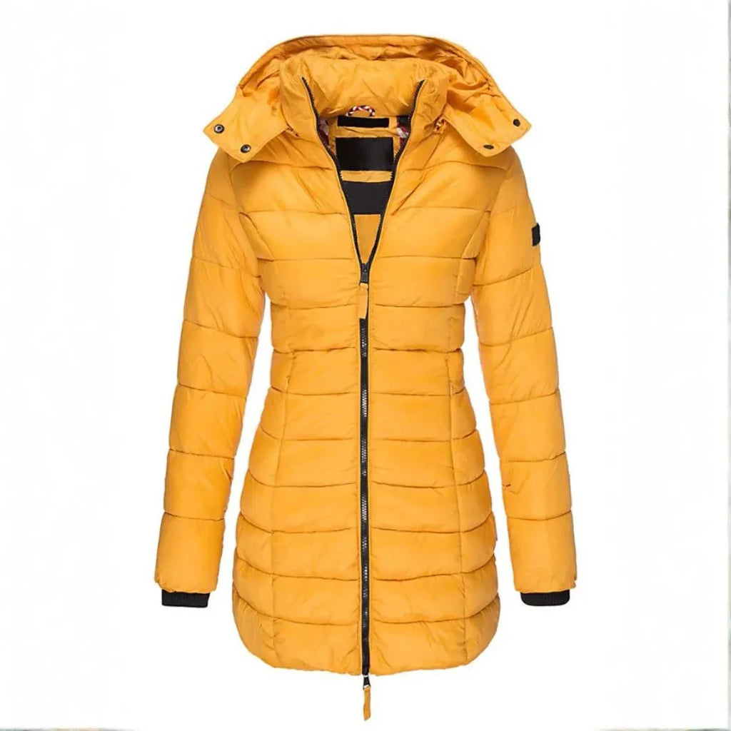 Longline Puffer Coat with Detachable Hood