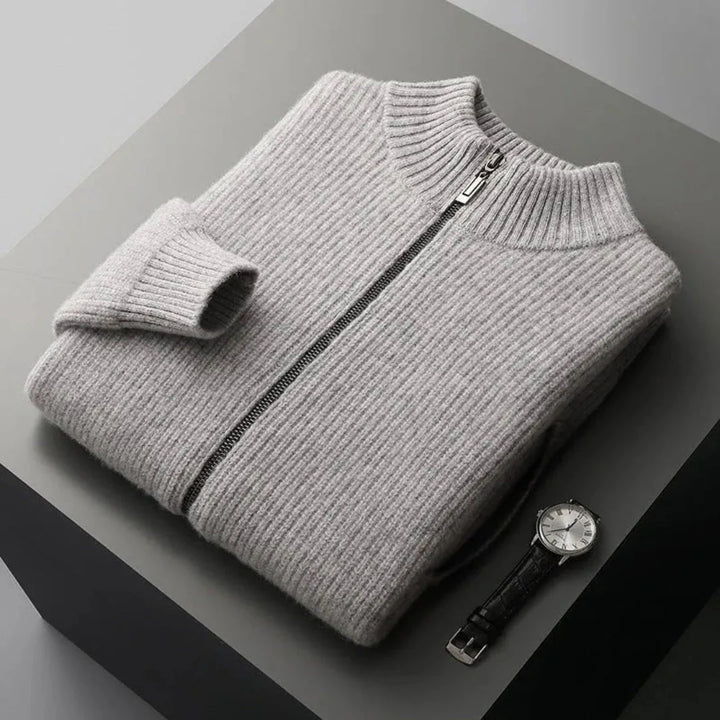 Full-Zip Wool Sweater for Ultimate Comfort