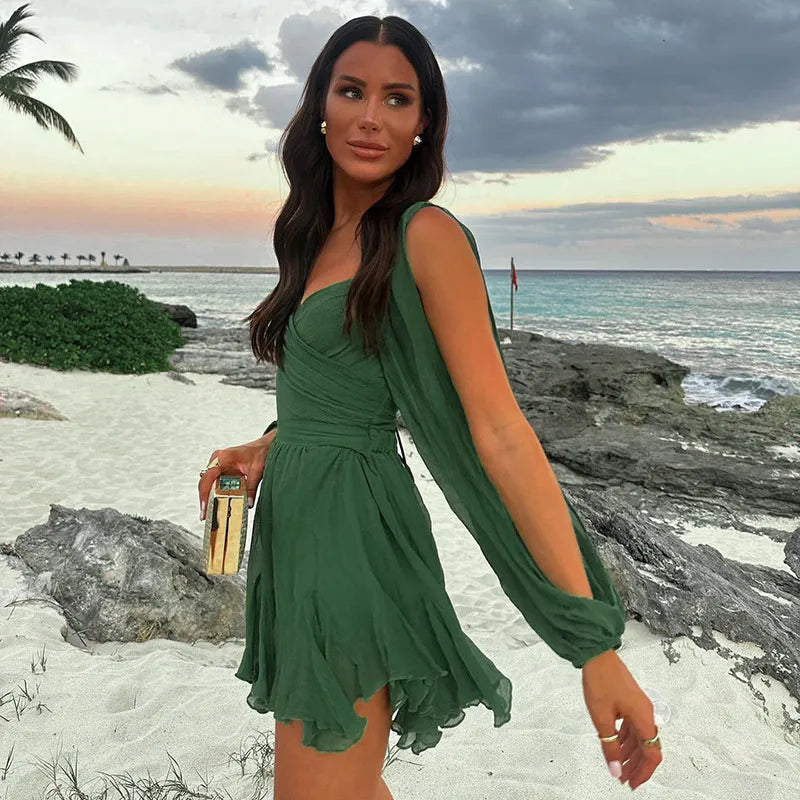 Charlotte | Vestido mini de manga larga de verano para mujer