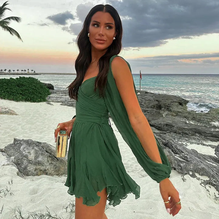 Charlotte | Vestido mini de manga larga de verano para mujer