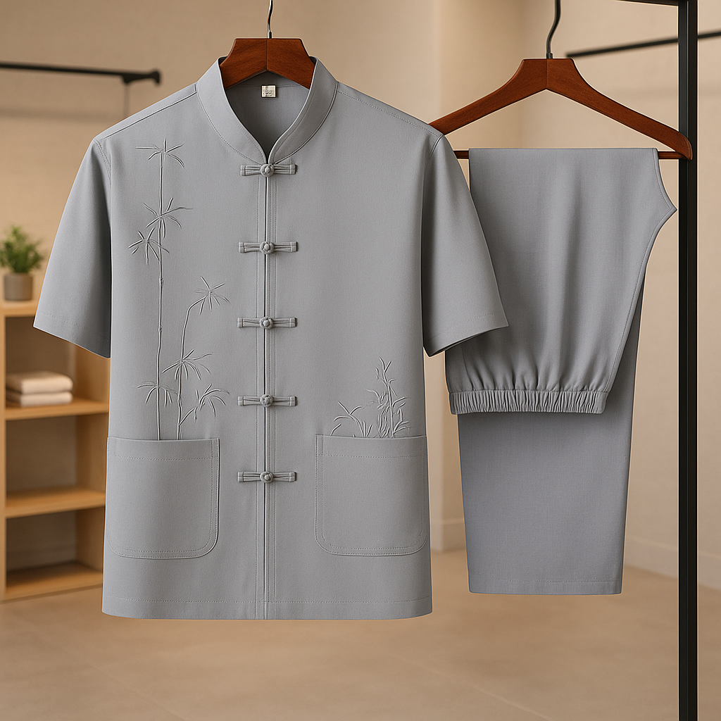 Men's Casual Shirt and Pants Sets Charcoal