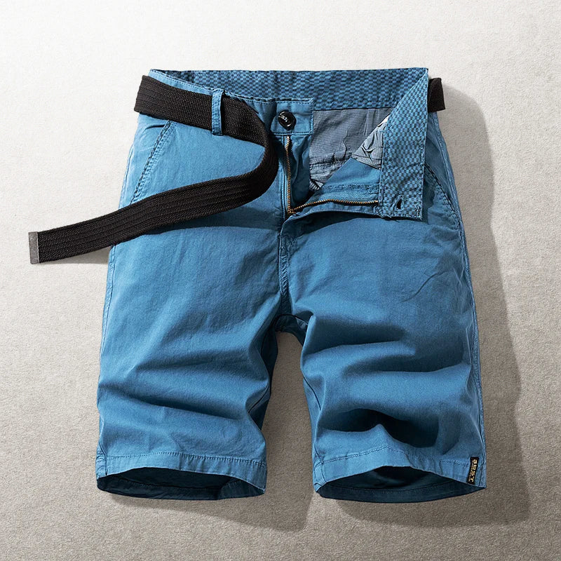Garrett | Men's Classic Fit Cotton Belted Shorts-MODAUTLET