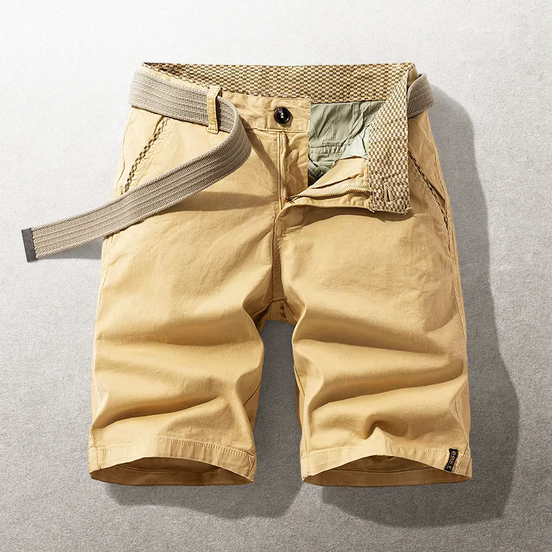 Garrett | Men's Classic Fit Cotton Belted Shorts-MODAUTLET
