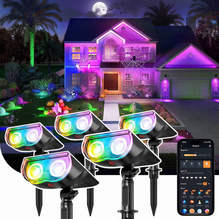 Halloween's Waterproof Solar Outdoor Spot Lights for Garden and Pathway