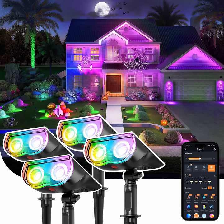 Halloween's Waterproof Solar Outdoor Spot Lights for Garden and Pathway