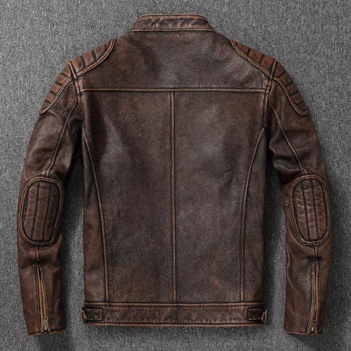 Genuine Cowhide & Fur Bomber Leather Jacket
