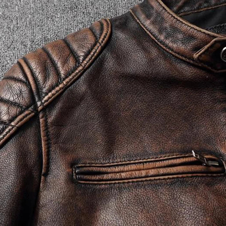Genuine Cowhide & Fur Bomber Leather Jacket