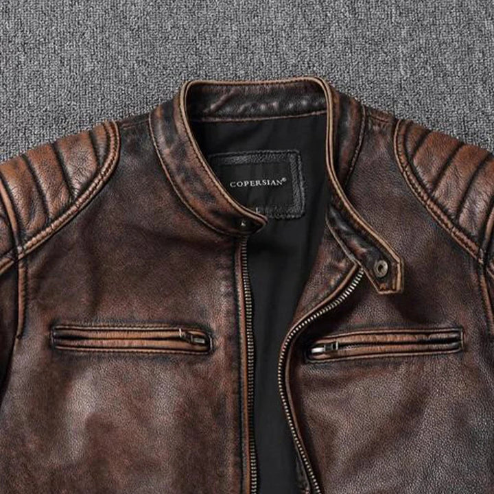 Genuine Cowhide & Fur Bomber Leather Jacket