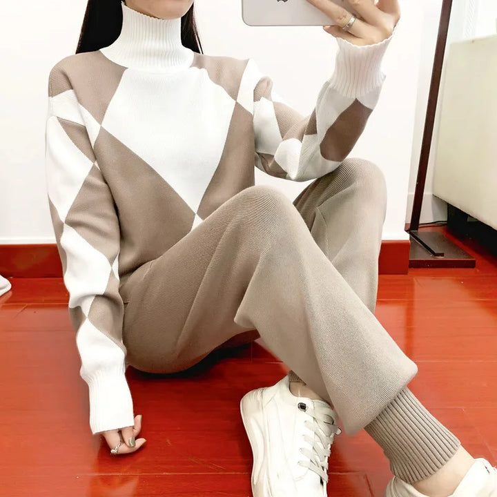 Premium Velour Tracksuit Two Piece Set For Women Loungewear-MODAUTLET