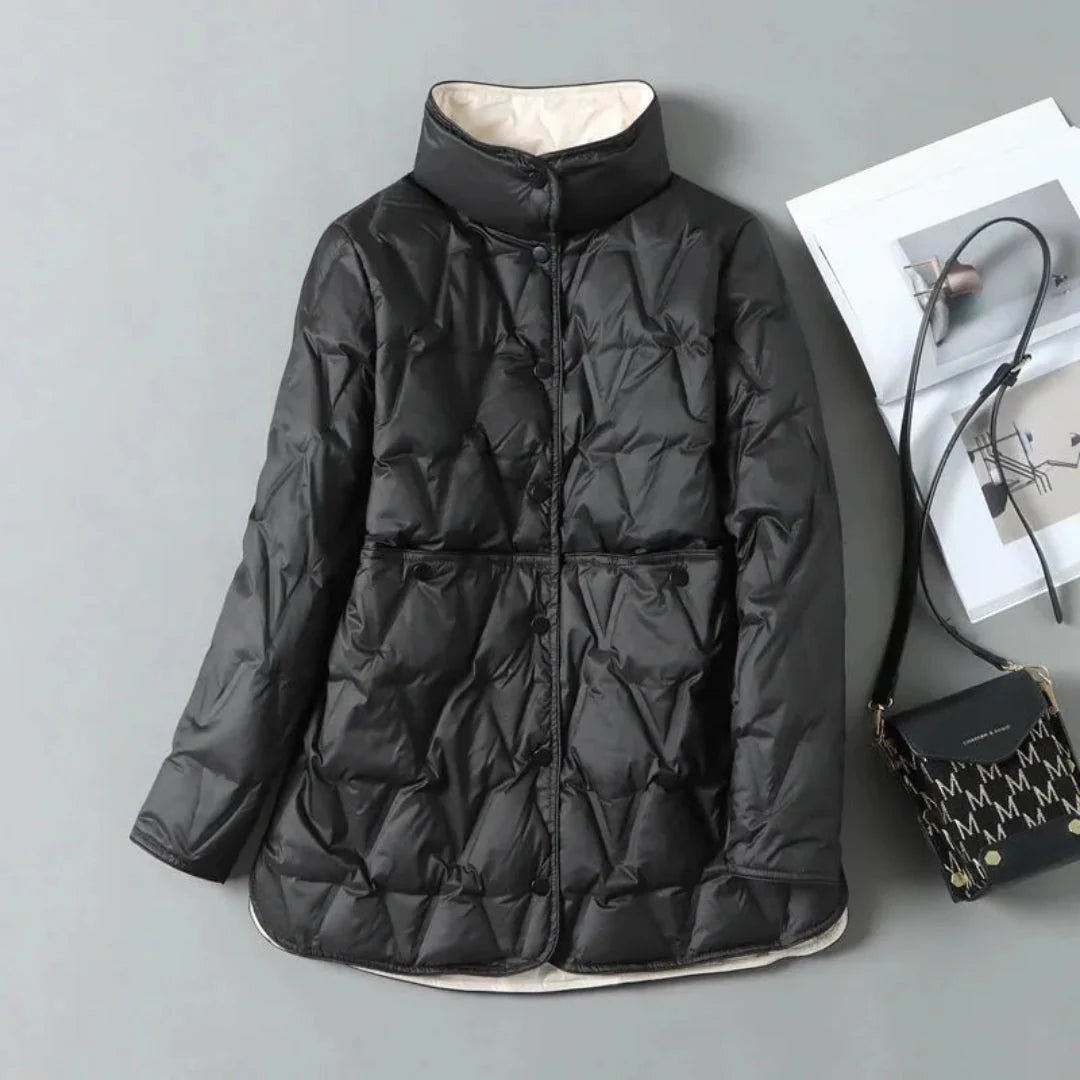 Quilted Down Jacket for Ultimate Warmth Midnight