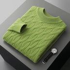 Luxurious Jacquard Cashmere Sweater Emerald