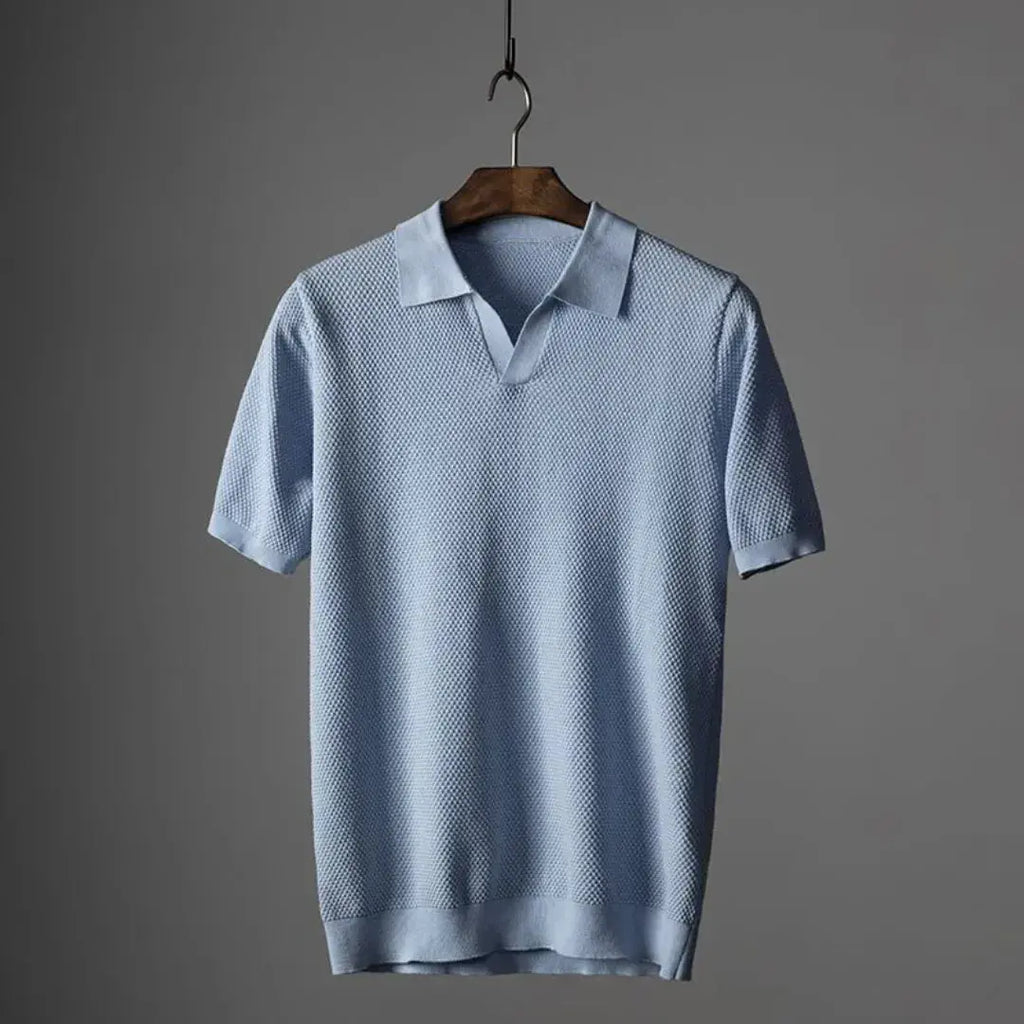 Classic Polo Shirt for Men Light Blue