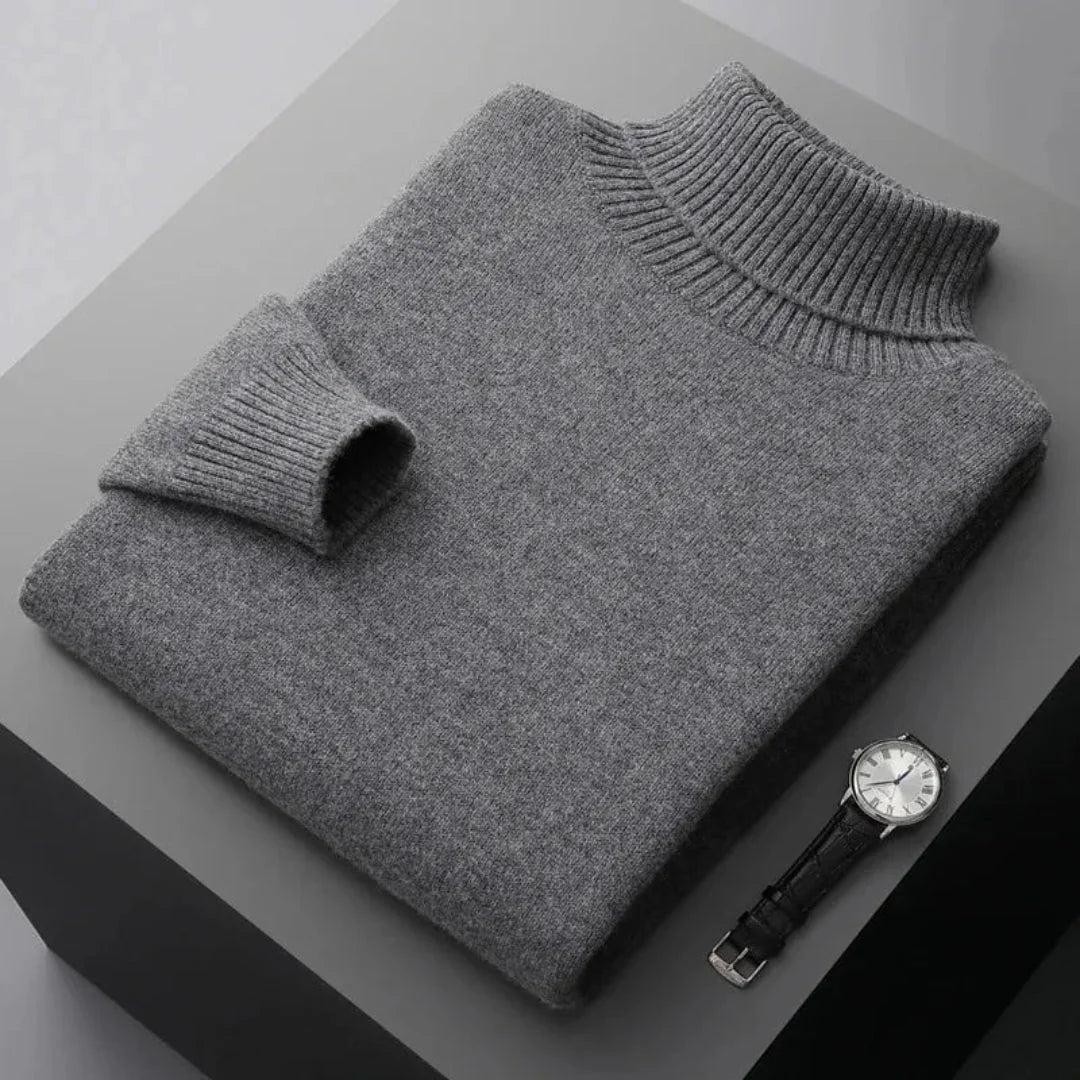 Pure Wool Turtleneck Sweater for Ultimate Comfort Dark Gray