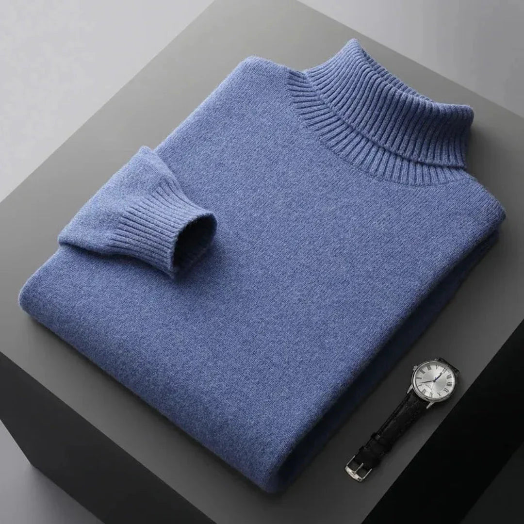 Pure Wool Turtleneck Sweater for Ultimate Comfort Sky Blue