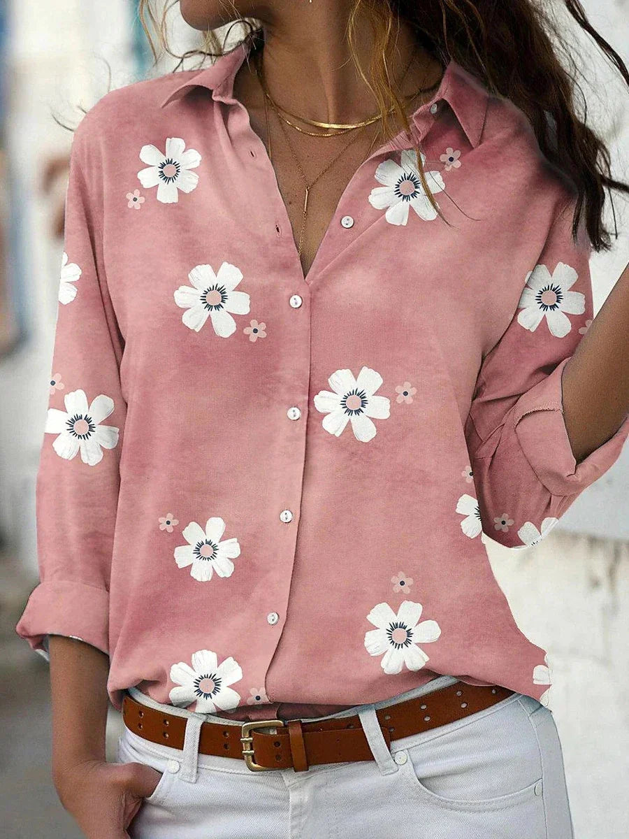 Women's Elegant Blossom Blouse Pink