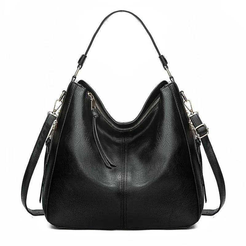 Vintage PU Leather Hobo Bag For Women Large Capacity Tote-MODAUTLET