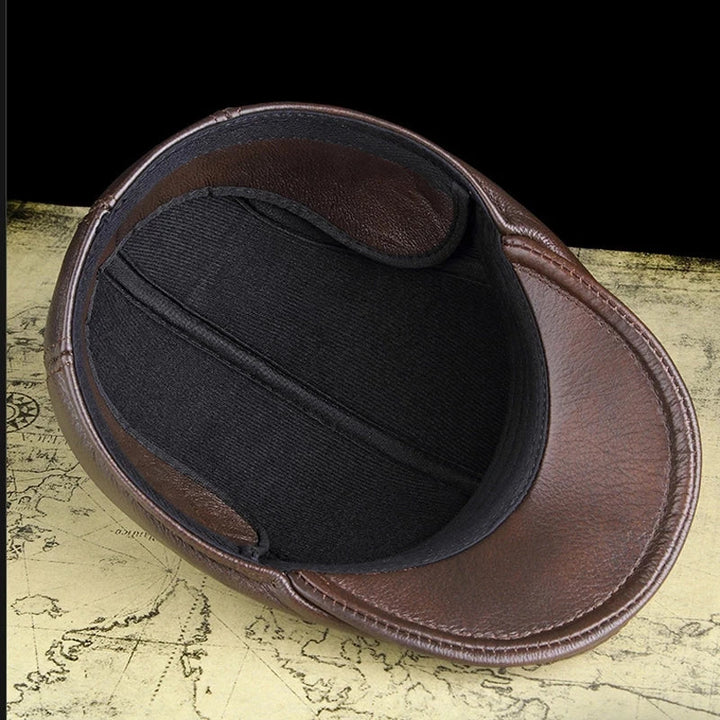 Authentic Cowhide Leather Baseball Cap-MODAUTLET