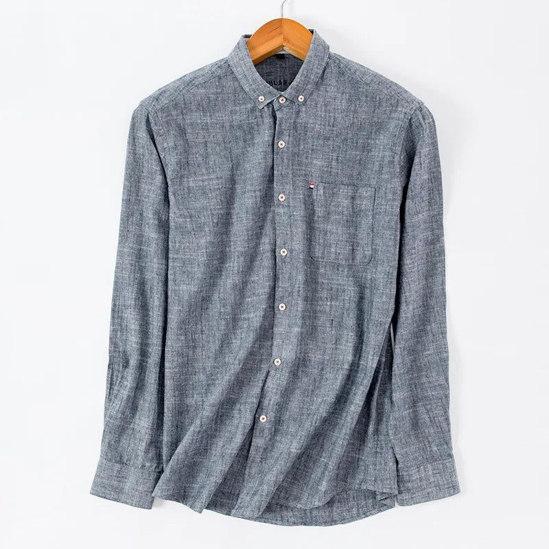 Men's Linen Button-Down Shirt