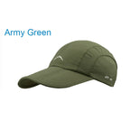 Quick-Dry Waterproof Outdoor Cap - Breathable, Foldable Unisex Hat Army Green Adjustable 56-60 cm