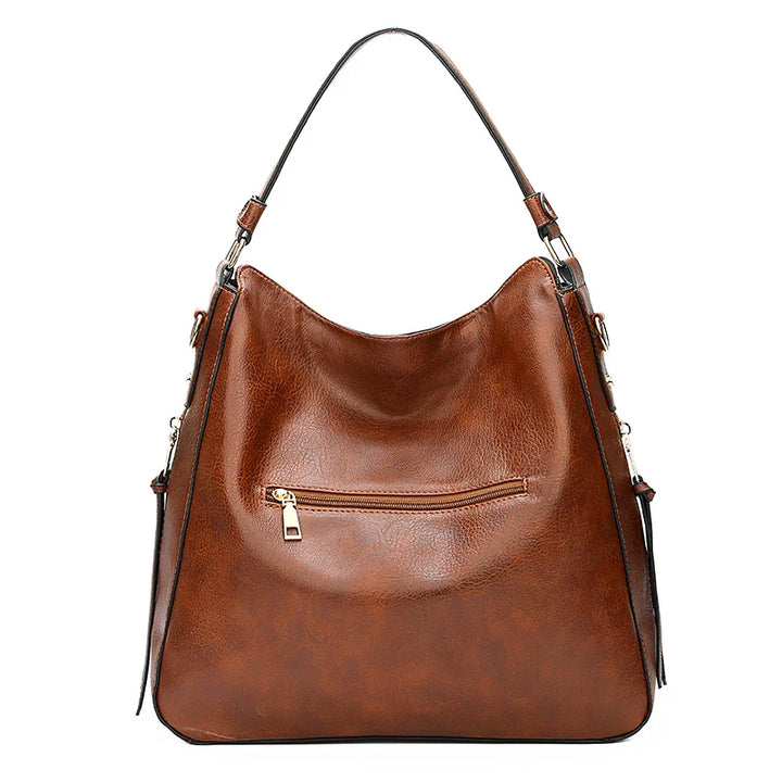 Vintage PU Leather Hobo Bag For Women Large Capacity Tote-MODAUTLET