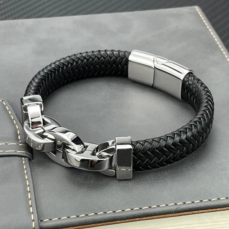 Braided Leather Bracelet for Stylish Elegance