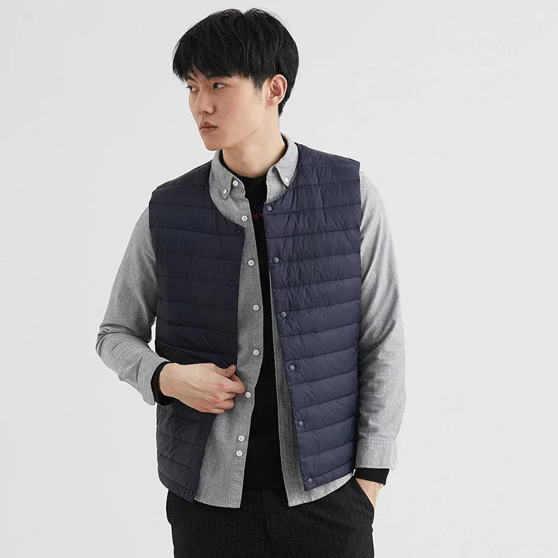 Chaleco acolchado de plumón ligero para hombre - Ideal para usar en capas