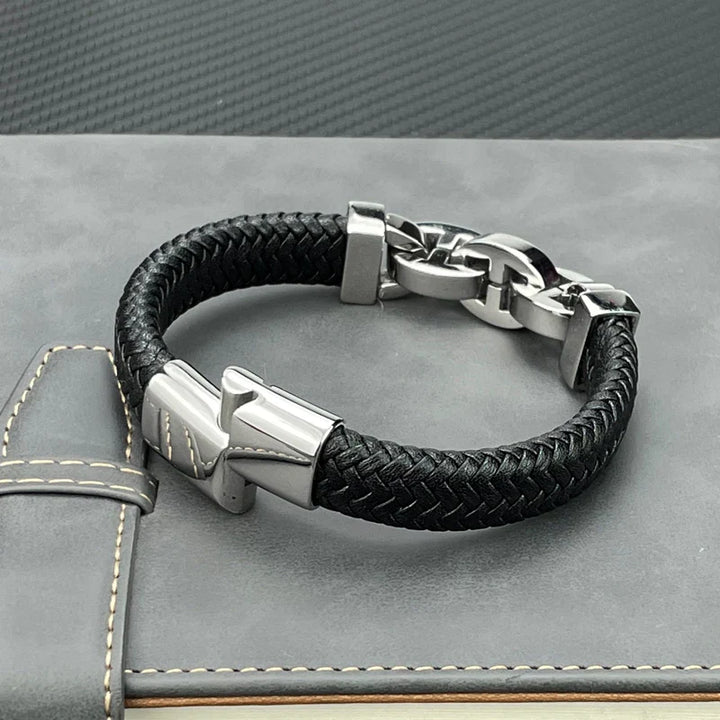 Braided Leather Bracelet for Stylish Elegance-MODAUTLET