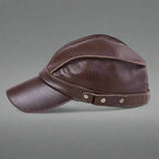 Genuine Leather Feedora Hat For Stylish Everyday Versatility Dark Brown