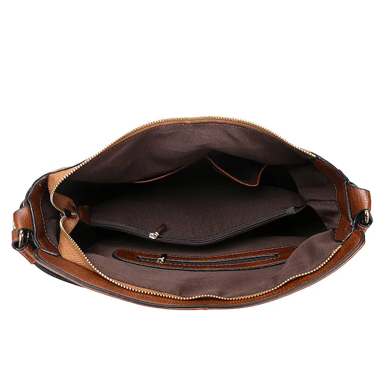 Vintage PU Leather Hobo Bag For Women Large Capacity Tote-MODAUTLET
