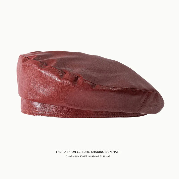 Stylish Unisex Artificial Leather Beret Cap - Trendy Bucket & Beret Hybrid-MODAUTLET