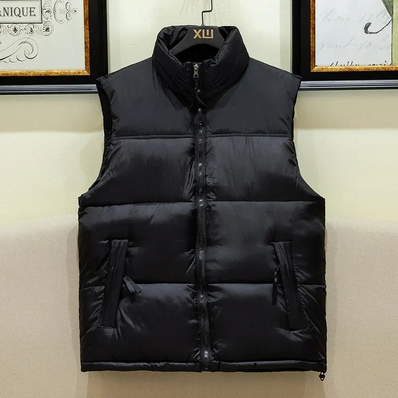 Men's Warm Sleeveless Quilted Down Puffer Vest for Cold Weather