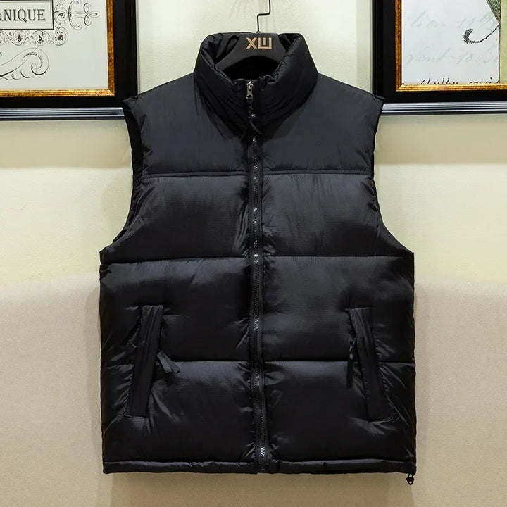 Men's Warm Sleeveless Quilted Down Puffer Vest for Cold Weather