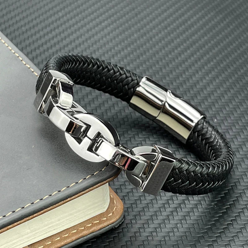 Braided Leather Bracelet for Stylish Elegance-MODAUTLET