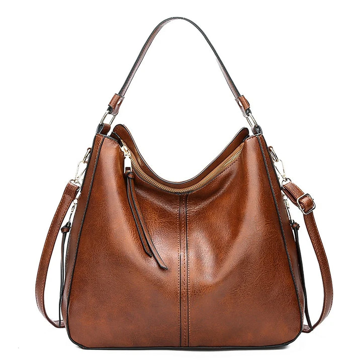 Vintage PU Leather Hobo Bag For Women Large Capacity Tote-MODAUTLET