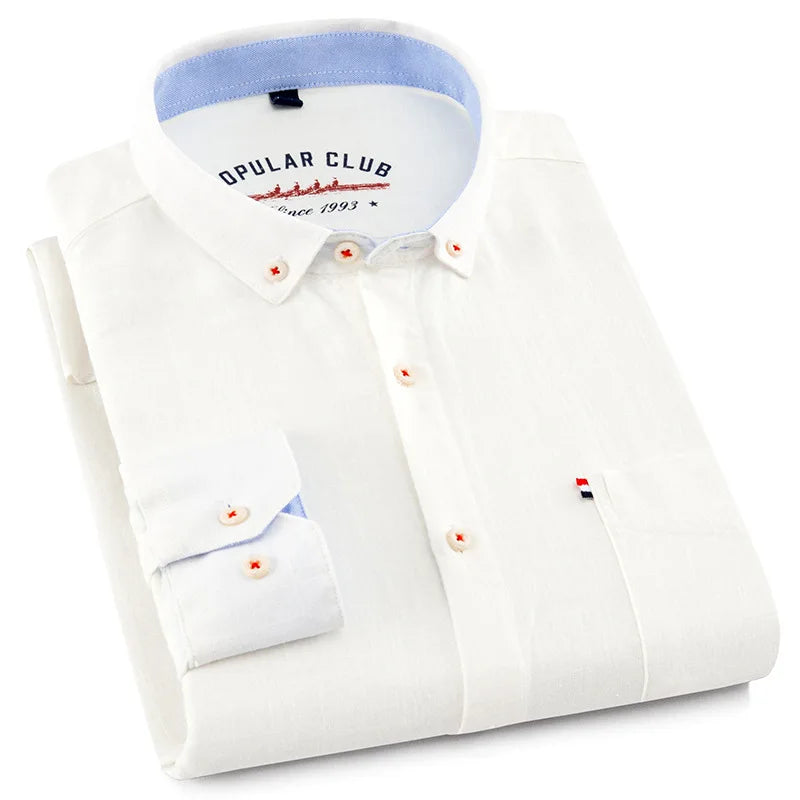Men's Linen Button-Down Shirt