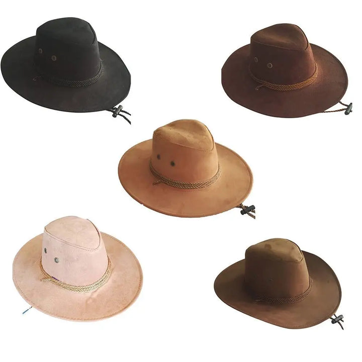 Men's Wide Brim Cowboy Hat – Breathable Adjustable Summer Sun Protection-MODAUTLET