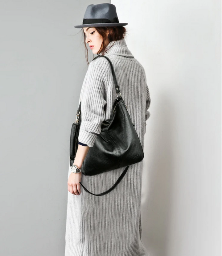 Vintage PU Leather Hobo Bag For Women Large Capacity Tote-MODAUTLET