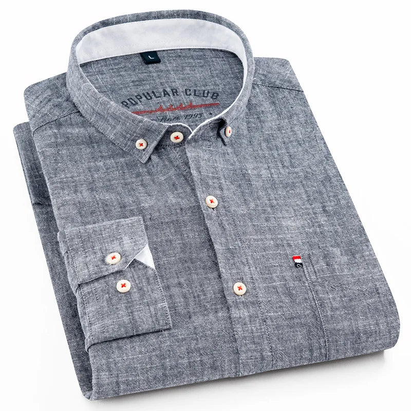 Men's Linen Button-Down Shirt