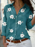 Women's Elegant Blossom Blouse Green
