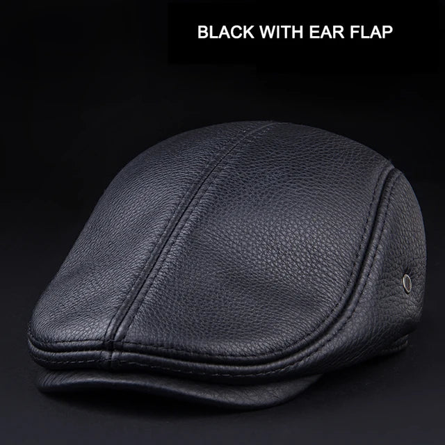 Authentic Cowhide Leather Baseball Cap-MODAUTLET