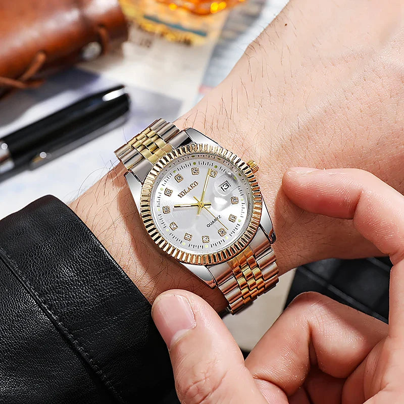 Elegant Gold Tone Watch for Timeless Style Grey