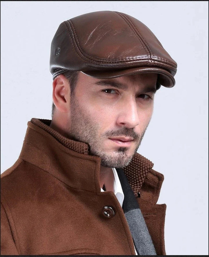 Authentic Cowhide Leather Baseball Cap-MODAUTLET