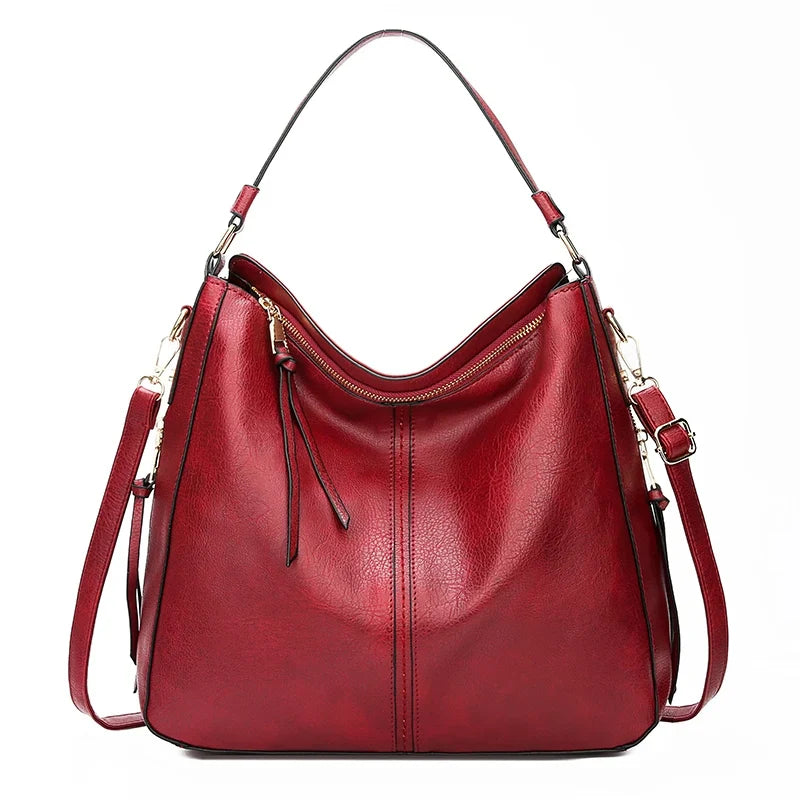 Vintage PU Leather Hobo Bag For Women Large Capacity Tote-MODAUTLET