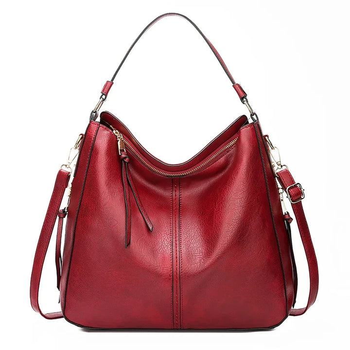 Vintage PU Leather Hobo Bag For Women Large Capacity Tote-MODAUTLET